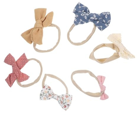 Mikikit 6 Pezzi Fasce per Chioma Bambina in Cotone Fiocco Morbido Colore Assortito Accessori per Chioma Bambina Comfort Massimo per Neonate e Bambine