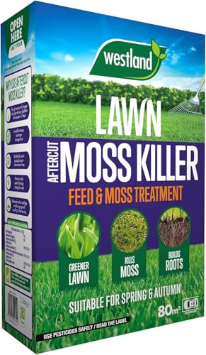 2.56kg, Lawn Moss Killer Feed and Treatment, Covers 80m², Spring and Autumn Use