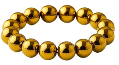 PURAJA Ädelstensring av äkta natursten: hematit | elastisk anti-stressring | pärlring av högkvalitativa mineraler, ädelstenar, Hematit