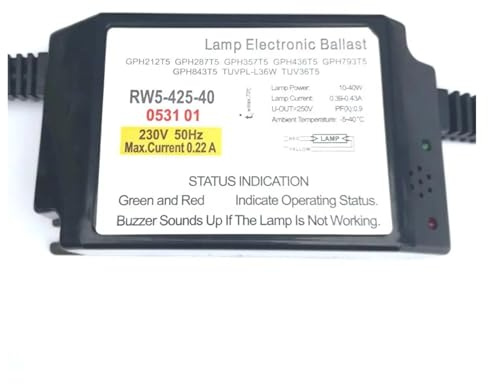 reattore elettronico Alimentatori elettronici for lampade Alimentatore 40W RW5-425-40 for GPH436T5, GPH846T5, GPH793T5, G36T5L