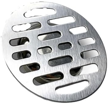 Generico Scarico Doccia a Pavimento 1 Pezzo di Scarico a Pavimento in Acciaio Inossidabile, troppopieno, Rotondo, Anti-intasamento, for Doccia, Lavatrice, Bagno, WC, fogna(12.0cm)