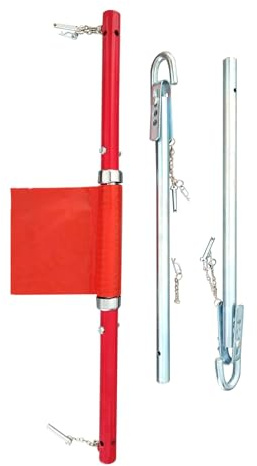 XYJBHB 3000kg Abschleppstange mit Federdämpfung | 1,9m Auto Schleppstange aus verzinktem Stahl, 3-teilig, Pannenhilfe mit Reflexstreifen für PKW & LKW