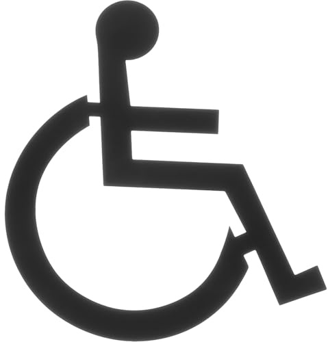 Homoyoyo Panneau Accessibilité en Acier Inoxydable Noir Laqué, Plaque Porte Wc Unisexe pour Toilettes Adaptées, Signalétique Commerciale pour Restaurants et Lieux Publics, Étiquette