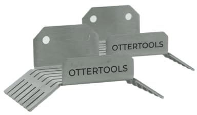Ottertools - SKH Sägeketten Wandhalter 2er Set - 1,5mm Edelstahl gebürstet - Halterung für 12 Ketten aller Größen - Sparset - Wandmontage
