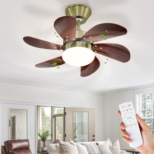 Homefire Ventilador de techo silencioso luz - Ø75 cm, lámpara de techo, | ventilador de sala de estar, luz de techo, lámpara de sala de estar, ventilador, verano/invierno para dormitorio
