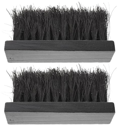 Kaminreinigungsbürste 2 Stück Holz Palmfasern Schwarz für Effiziente | Kaminbesen Einzeln, Schornsteinbürstenkopf, Feuerstellen Bürstenkopf für Häuser und Villen