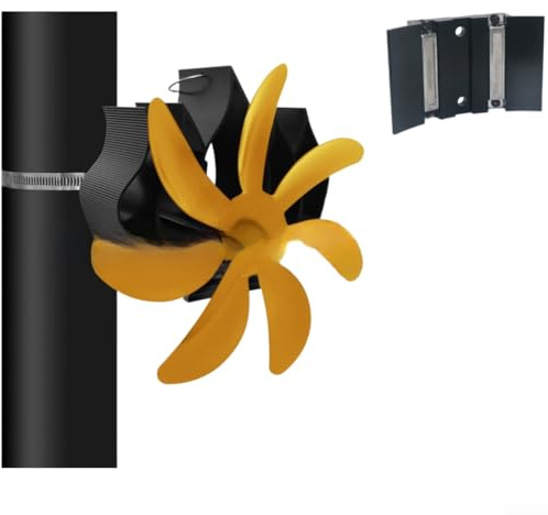 Ventilatore magnetico da parete, per camino, termoventilatore, per stufe a legna, caminetti, distribuzione del calore (dorato)