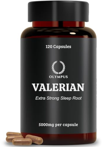 British Lab Tested Valerian Root Capsules | 5000mg 120 Capsules | Extra Strong | One Night Stress & Anxiety Relief, Herbal Sleeping Tablets Supplement, Sleep Aids for Adults, Calm Deep Help Pills