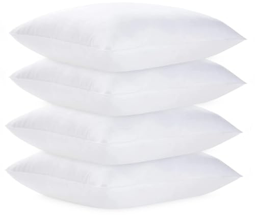 Comfy Nights Pillow 4 Pack Hotel Quality Plain Bed Pillows Hypoallergenic & Anti Dust Mite Resistant Firm Support Side Sleeper Bounce Back Pillow (Plain Pack of 4)