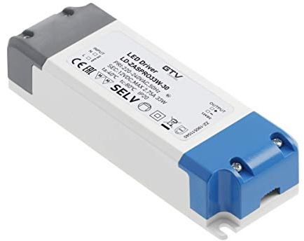 GTV Transformador LED PRO 12 V, 54 W, entrada 220-240 V CA, IP20, dimensiones: 155 x 53 x 30 mm