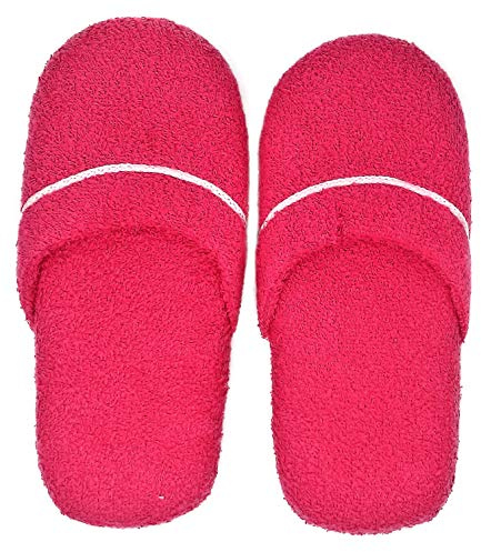LCF Chaussons en èponge 100% coton (femme, fuchsia)