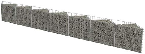 vidaXL Gabione Jardinière Murale en Pierre 450 x 30 x 50 cm Jardinière surélevée