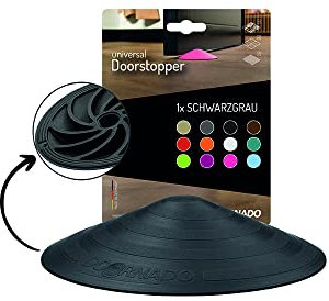 Doornado Starker Gummi Türstopper - Türhalter ohne Bohren - Für alle Arten von Türen und Böden - 118x25mm – Designpreis - Schwarz