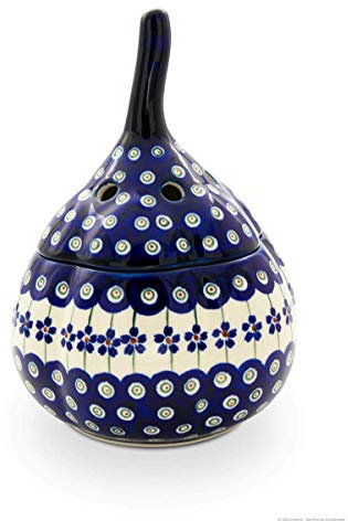 Bunzlauer Keramik Onion pot/garlic pot, exclusive decoration 166a