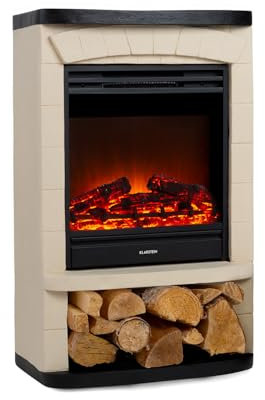 Klarstein Carinthia Cheminée électrique, 900/1800 W, 2 niveaux de chauffage, détection OpenWindow, illusion de flamme LED, chauffage commutable, 5 niveaux de luminosité, crème