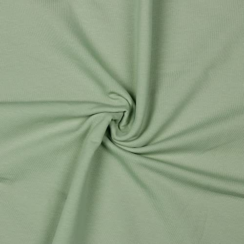 French Terry Uni Meterware Tex + GOTS zertifiziert über 50 Farben zur Auswahl Sweat (058 I Sage, 100 x 150cm)