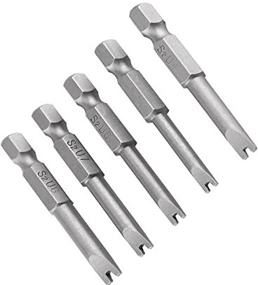 Fongmore 5 pezzi 1/4 Hex Shank Lega Acciaio Forma U Magnatic Cacciavite Punte Set Chiave Cacciavite Bit U4 U5 U6 U7 U8 50MM Lunghezza