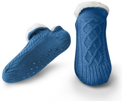 Litthing Chaussettes Antidérapantes Chausson de sol Tricotées d'hiver Chaudes à Bouchon Brodées Pantoufles Tissu Thermique Homme Femme Slipper épaisses de Lit Tricotées de Maison de Noël