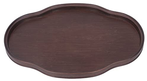 Bandeja de Té de Madera de Nogal, Fuente de Servicio de Color Nogal, Bandeja Decorativa para Mesa de Café, Plato de Servicio de Alimentos Texturizado, Tablero Multiusos para Bocadillos, Pasteles, Frut