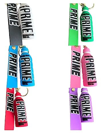 VapourOn KSI Prime Bottle Keyring Bag Tag Prime Girls Boys Metal Keychain (5 Colours, 1 each)