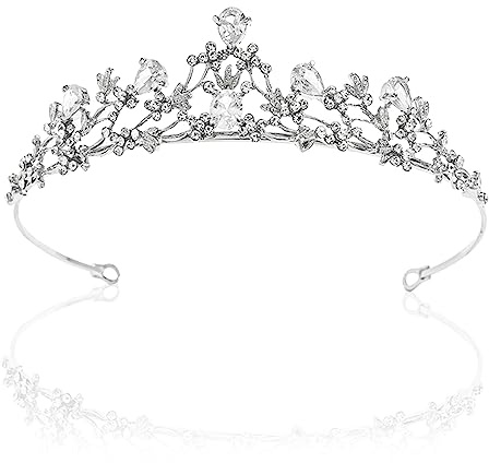 Corona di Cristallo Nuziale, Tiara Strass Diadema Sposa, Corona con Strass, Diadema Principessa, Tiara Corona di Cristallo, Corona Matrimonio Sposa Strass, per Banchetti Matrimonio Festa di Natale