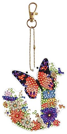 Starnearby DIY Diamond Painting Schlüsselanhänger Brief Doppelseitig Diamant Malerei Schlüsselbund Anhänger Geschenke für Kinder Frauen Familie Festliche(J)