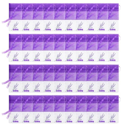 IJHYGD 40 Pcs Sacchetti per Lavanda Vuoti e Profumati - Sacchetti Tulle per Cassetti e Armadio (Viola Intenso)