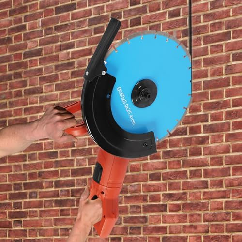 Cutycaty Betontrennsäge 3000W Betonsäge Elektrisch 220V 35cm Diamantblatt 3800r/min Nass-/Trockenbetonsäge Staubfreies Schneiden, inkl. Diamantblatt für Mauerwerk (orange)