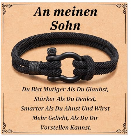 Geschenke für Sohn, Sohn Teenager Jungen Geschenke Weihnachten Armband für 12 10 14 8 11 18 16 13 Jährige Jungen von Mama Vater
