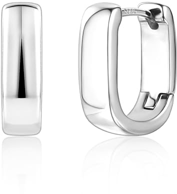 Silver 925 Örhäng Small Hoop Dam Hypoallergena Sterling Silver Örhäng Bred Hoop
