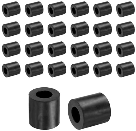 QUARKZMAN 36pz Distanziali Gomma 20mm OD, 10mm ID, 20mm Altezza Distanziatore Rotondo Antivibrazioni Boccola Anelli Tenuta Rondella Piatta Spessa per Accessori Auto Domestici