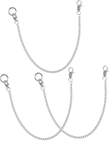 GALPADA Edelstahl Taschenuhrkette, Silberne Metallkette | Dekoratives, Vielseitiges Design, 3 Stück-pack, Modischer Look für Kleidung, Jeans und Geldbörsen
