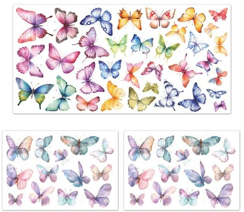 CVDYWDJIE 3 Adesivi Murali Farfalle Colorate, Adesivi Murali Camera Delle Ragazze, Adesivi Autoadesivi, Decorazione Murale Sfondo Casa