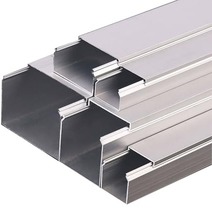 Yiustldd Kabelkanal aus Edelstahl, Kabelkanal aus Aluminiumlegierung, Kabelkanalabdeckung für TV-Kabel für Zuhause und Büro, dekorative Kabelabdeckung,20x20x0.8mm