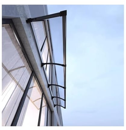 YFAURNDE Auvent de Porte,Contre la Pluie Marquise de Porte d Entrée Moderne Invisible, auvent de Bureau avec Polycarbonate, Convient à tout design de maison, ajoutant de la beauté(140*440cm/55*173.2in