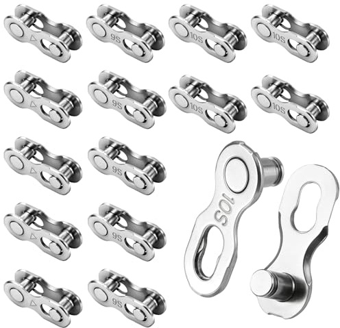 Lot de 15 paires de maillons de chaîne de vélo Missing Link, pour chaîne de vélo 6-7-8, 9, 10 vitesses