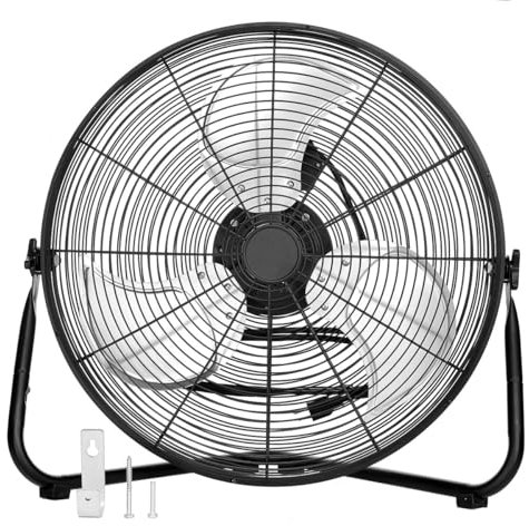 VF-20S 20 Floor & Wall Fan delivers high-velocity airflow for an air mover, garages, homes, or job sites—versatile design mounts on floor or wall for max cooling.