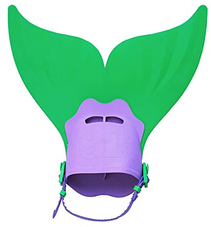 Cute Children Swimming Fin Diving Foot Flippers Water Sports Training Shoes Feet Tail Monofin for Children Water Sports Training (Green One Size)