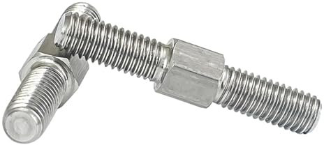 KSeSii 2 pezzi M6 filettatura sinistra e destra barra filettata a doppia estremità in acciaio inossidabile 304 barra filettata positiva e negativa bulloni prigionieri vite(M6 Nut)