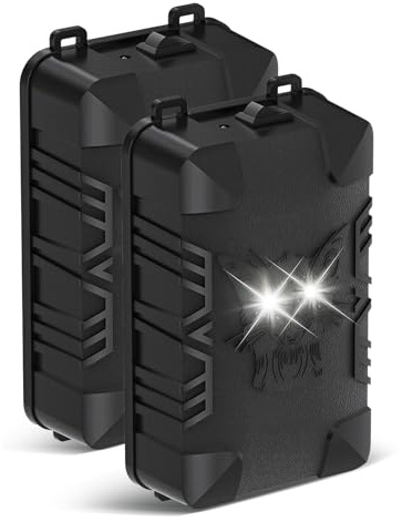 Onalix Anti Rongeur Voiture 12V, 2PCS Répulsif Ultrason Souris pour Voiture, Répulsif Silencieux avec Ultrasons 18–36kHz & LED Flash, 3 Modes d’Alimentation, Protège Moteur, Garage, Grenier
