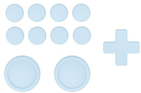 playvital Capuchon Joystick pour Nintendo Switch/Lite/OLED Joycon | Protection de Stick Analogique pour Joycon avec Autocollants de Boutons ABXY et Cover D-Pad en Croix-Bleu Ciel