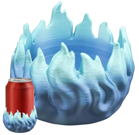 Ölhållare - 3D-tryckt dekorativ behållare, gradient blå flamdesign, isolerade burkhållare för läskförvaring och temperaturkontroll | elegant dryckeshylsa