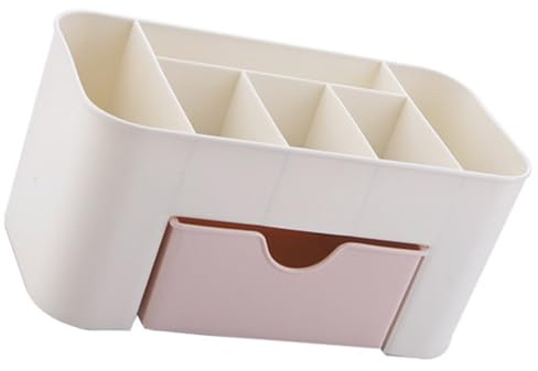 Dioche Organisateur de Cosmétiques de Table, Boîte de Rangement de Bijoux en Plastique Spacieuse avec Tiroir pour Coiffeuse, Salle de Bain, vanité, Bureau, Organisateur de Bureau