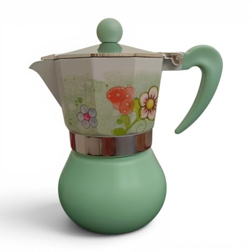 THUN Moka Caffettiera da 3 Tazze per Caffè Espresso Design Decorazione