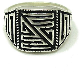 Sterling silber Herren Ring 925 Mäander Empress Größe 52-74
