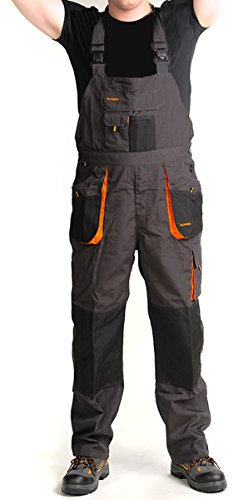 Latzhose Arbeitshose graphit 270g/m2 CLASSIC Handwerker KFZ Gärtner Mechaniker, Grau, 54