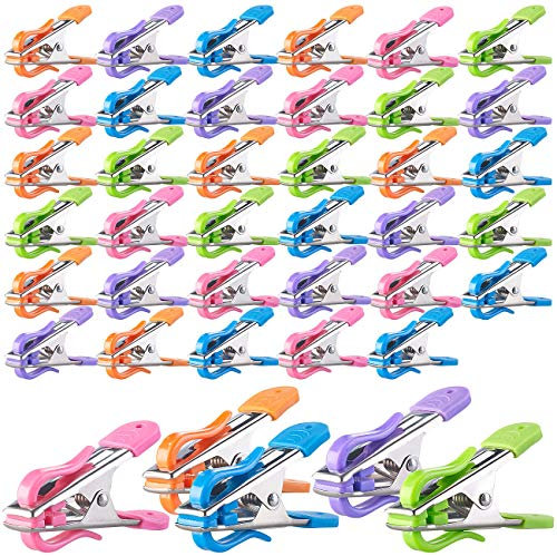 PEARL Wäscheklammer-Set: Soft-Grip-Wäscheklammern mit Doppel-Kleiderhaken, 40 Stück, 5 Farben (Wäscheclips, Wäscheleine)