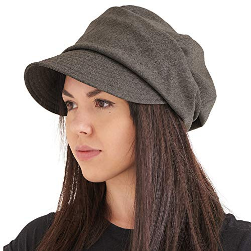 CHARM Schirmmütze Kappe Newsboy Flat Cap, Schiebermütze | Damen Ballonmütze, Frauen Baker Boy Mütze, Wintermütze mit Schirm, Bio-Baumwolle, Hat, Weite