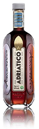 ADRIATICO - Amaretto - Liqueur - 28% Alcool - Origine : Italie - Ingrédients 100% naturels - Parfait en cocktail Amaretto Sour - Notes de Vanille & Cannelle - 70 cl