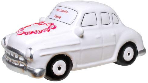 Udo Schmidt Sparbüchse Hochzeitkasse Auto. 21 cm x 9 cm x 10 cm